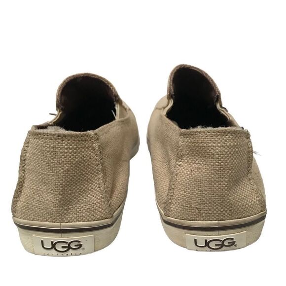 ‎UGG tan canvas slide on loafers 11 main image 3